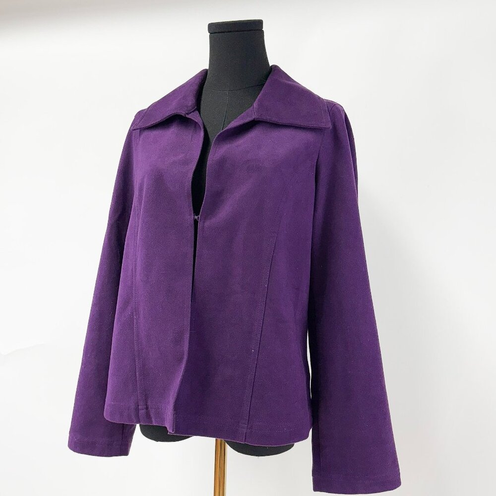 90s vintage style Deep Purple Faux Suede  Jacket